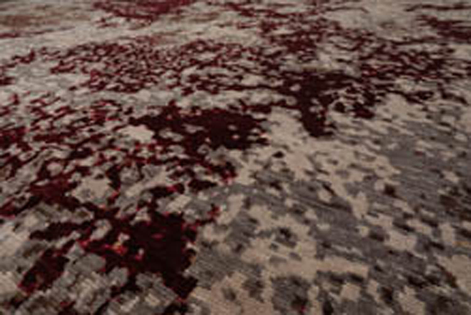 10x14 Brown, Beige, Wine Color Hand Knotted All-Over 100% Wool Modern Oriental Rug