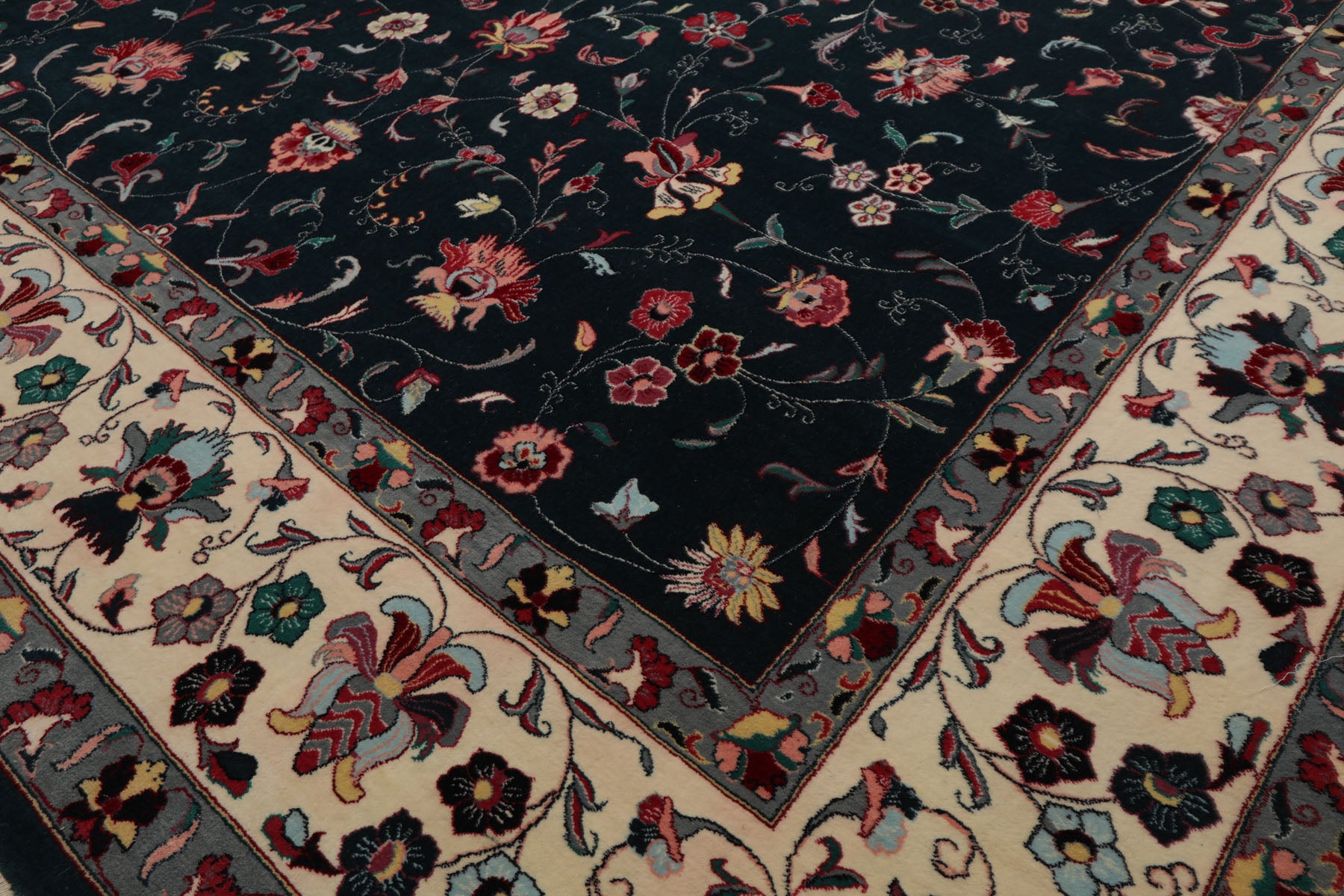 8x10 Teal, Ivory, Pink Color Hand Knotted Pak Persian  Wool Traditional Oriental Rug