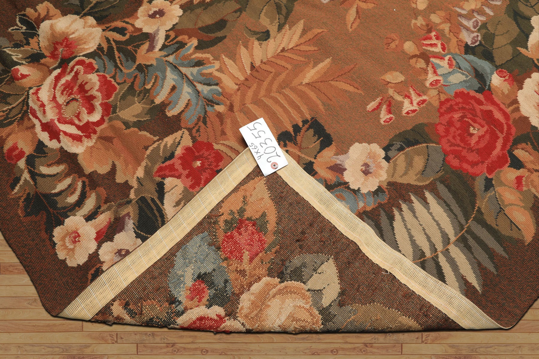 4x6 Red, Beige, Ivory Color Hand Woven French Needlepoint Wool Traditional Oriental Rug