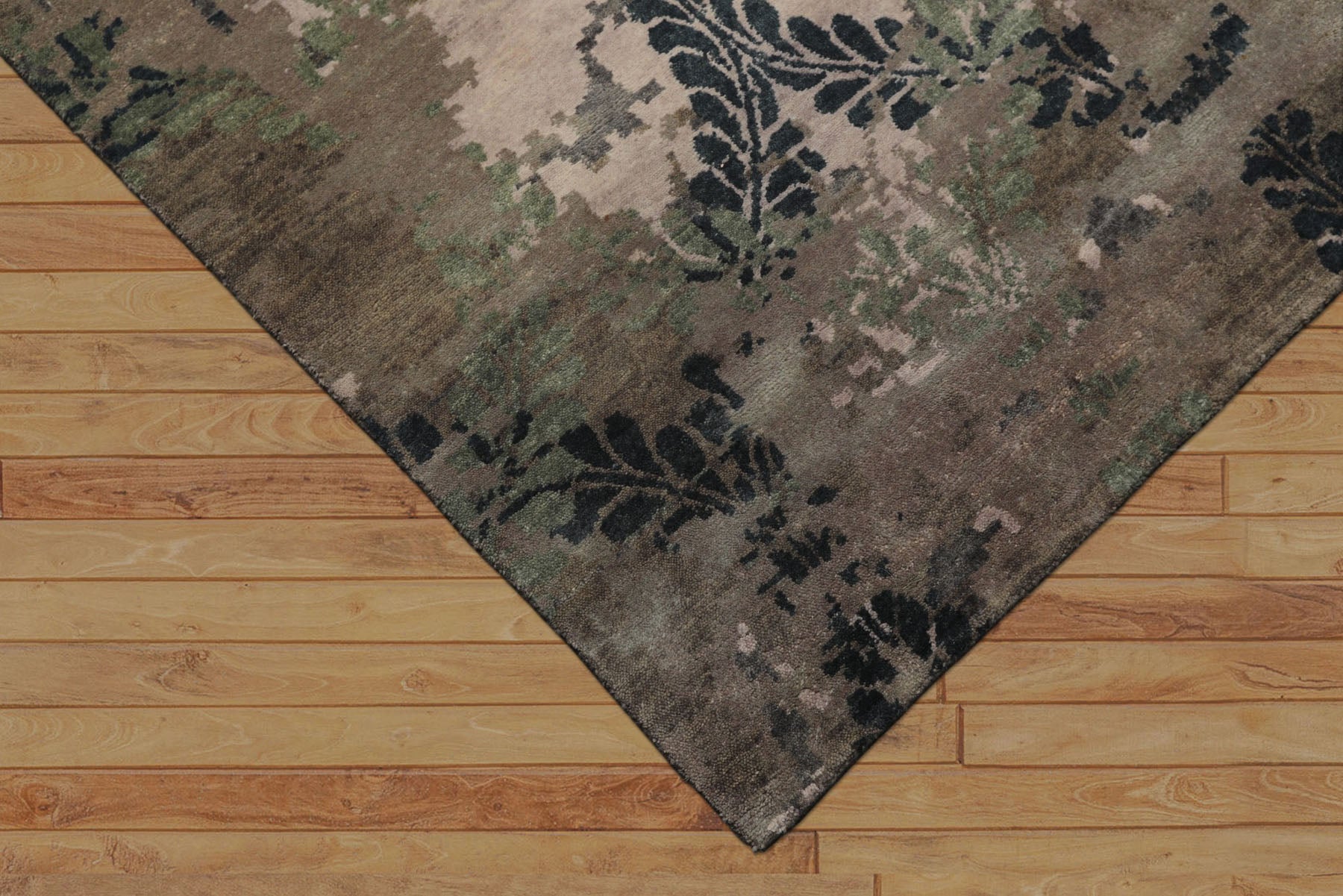8x10 Taupe, Blue, Gray Color Hand Knotted Tibetan Bamboo Silk Modern Oriental Rug