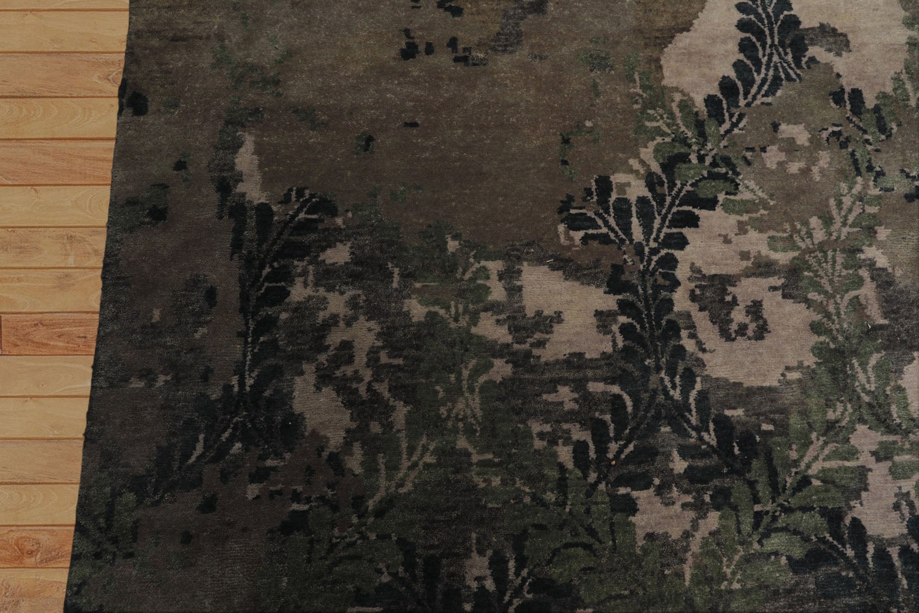 8x10 Taupe, Blue, Gray Color Hand Knotted Tibetan Bamboo Silk Modern Oriental Rug
