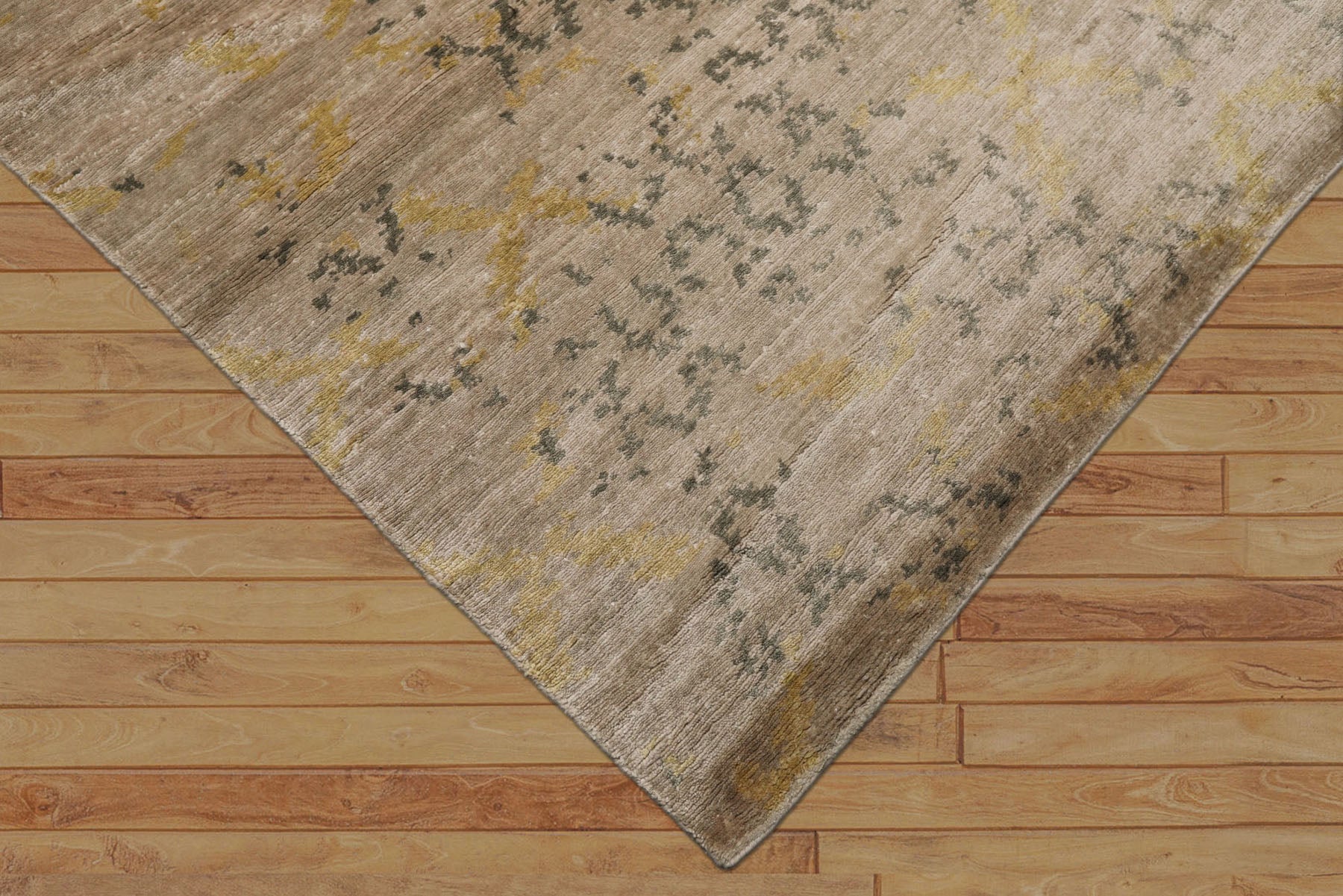 8x10 Taupe, Gray, Gold Color Hand Knotted Sherpa Bamboo Silk Modern Oriental Rug