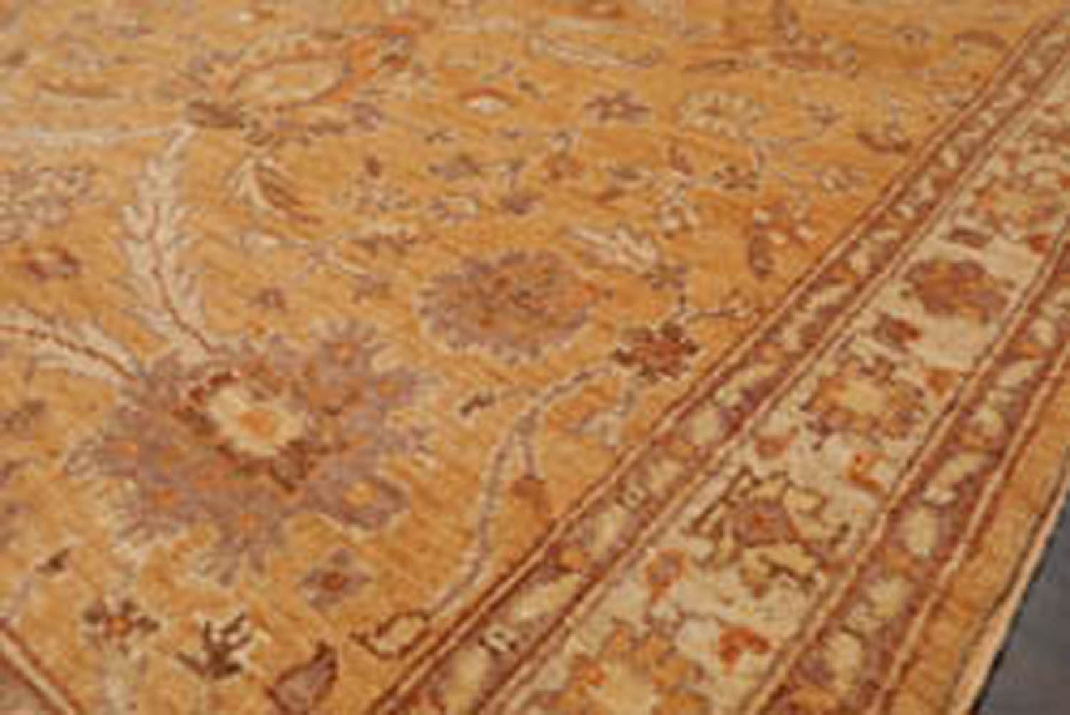 3x5 Caramel, Beige, Taupe Color Hand Knotted All-Over 100% Wool Traditional Oriental Rug