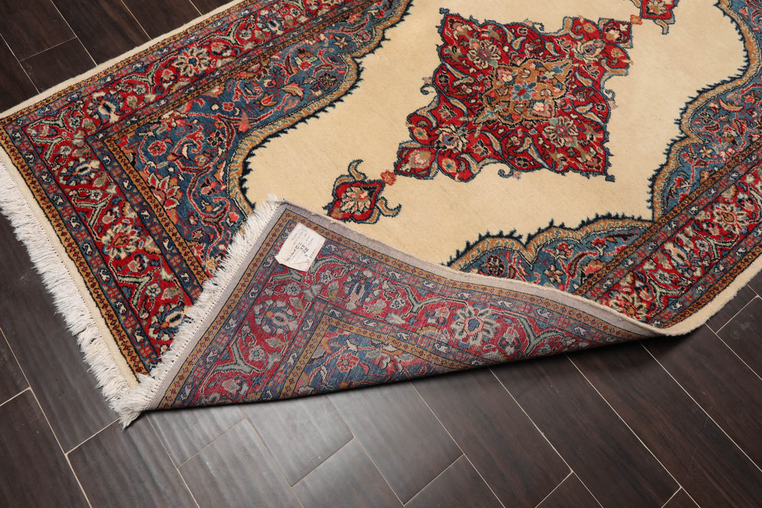 5x7 Ivory, Coral, Blue Color Hand Knotted All-Over 100% Wool Traditional Oriental Rug