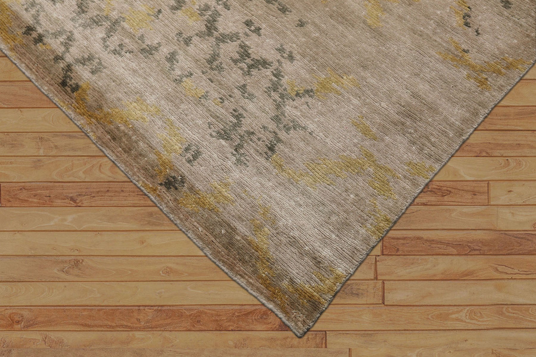 8x10 Taupe, Gray, Gold Color Hand Knotted Sherpa Bamboo Silk Modern Oriental Rug