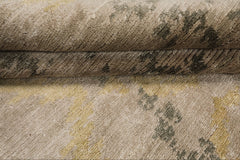 8x10 Taupe, Gray, Gold Color Hand Knotted Sherpa Bamboo Silk Modern Oriental Rug