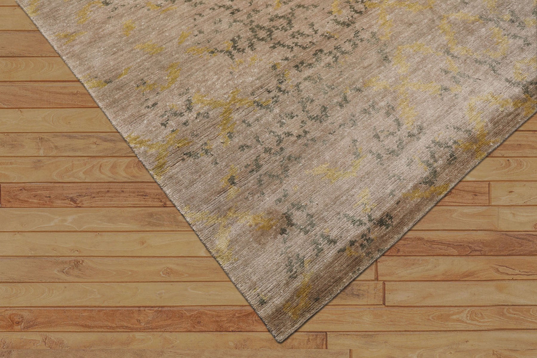 8x10 Taupe, Gray, Gold Color Hand Knotted Sherpa Bamboo Silk Modern Oriental Rug