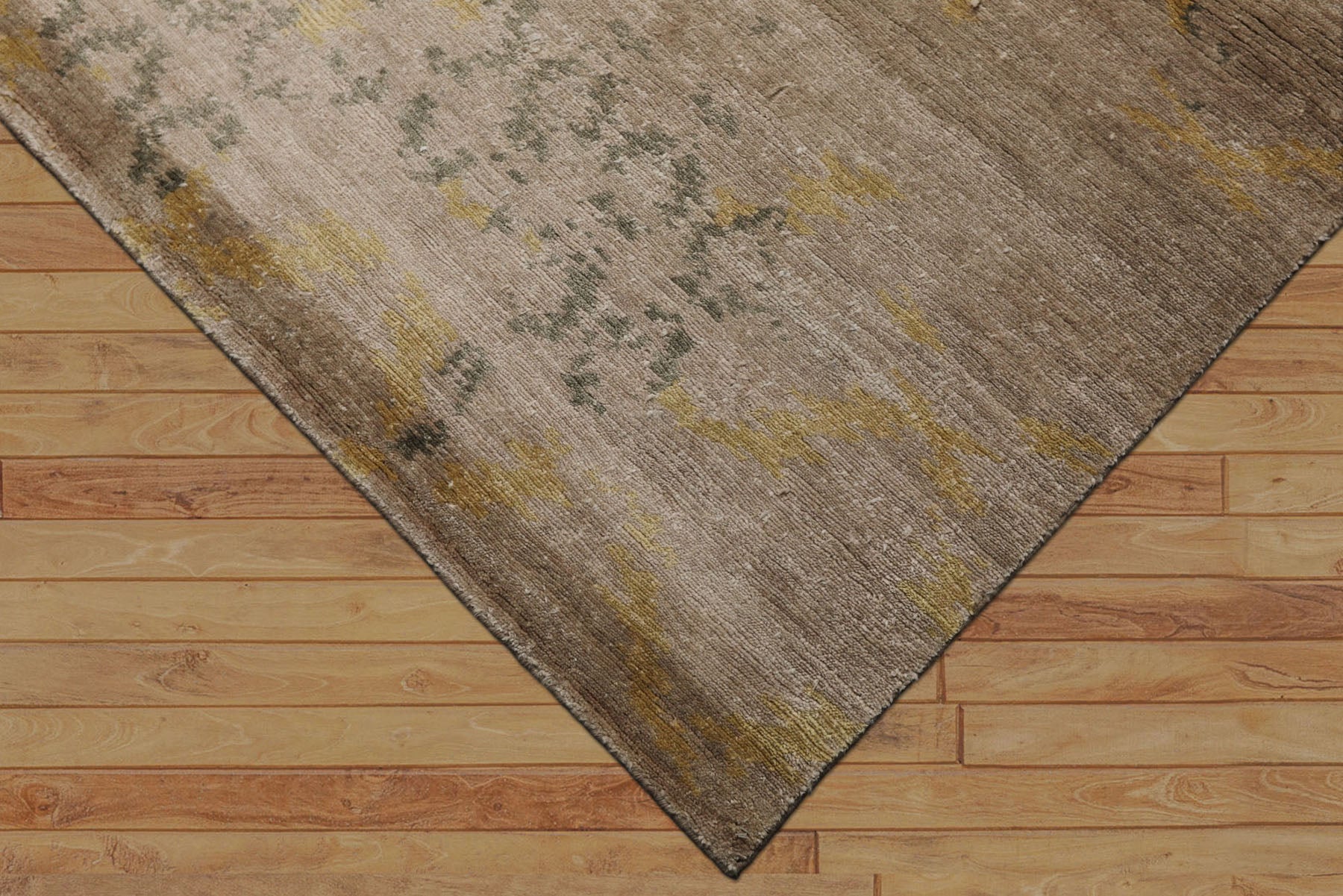 8x10 Taupe, Gray, Gold Color Hand Knotted Sherpa Bamboo Silk Modern Oriental Rug