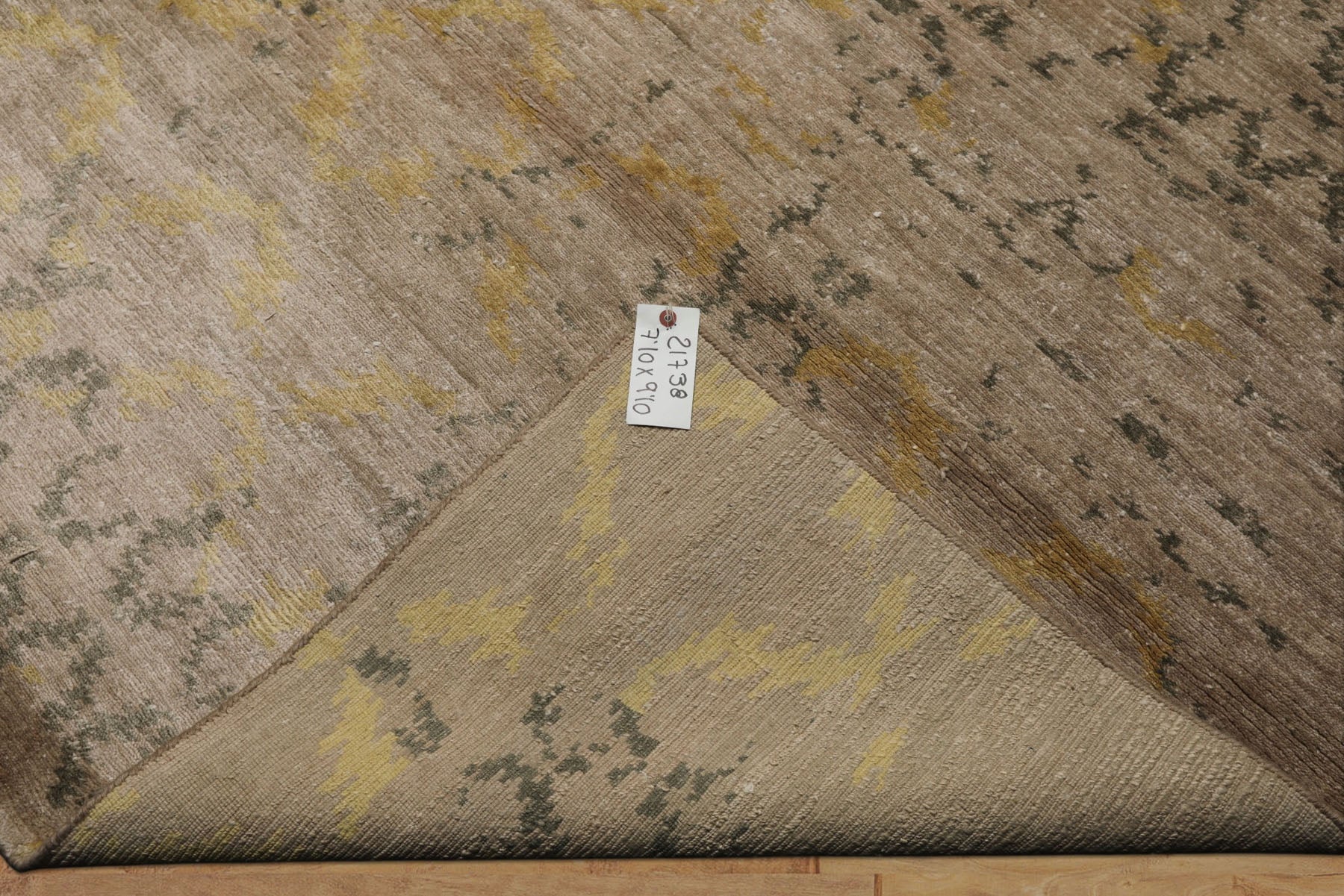 8x10 Taupe, Gray, Gold Color Hand Knotted Sherpa Bamboo Silk Modern Oriental Rug