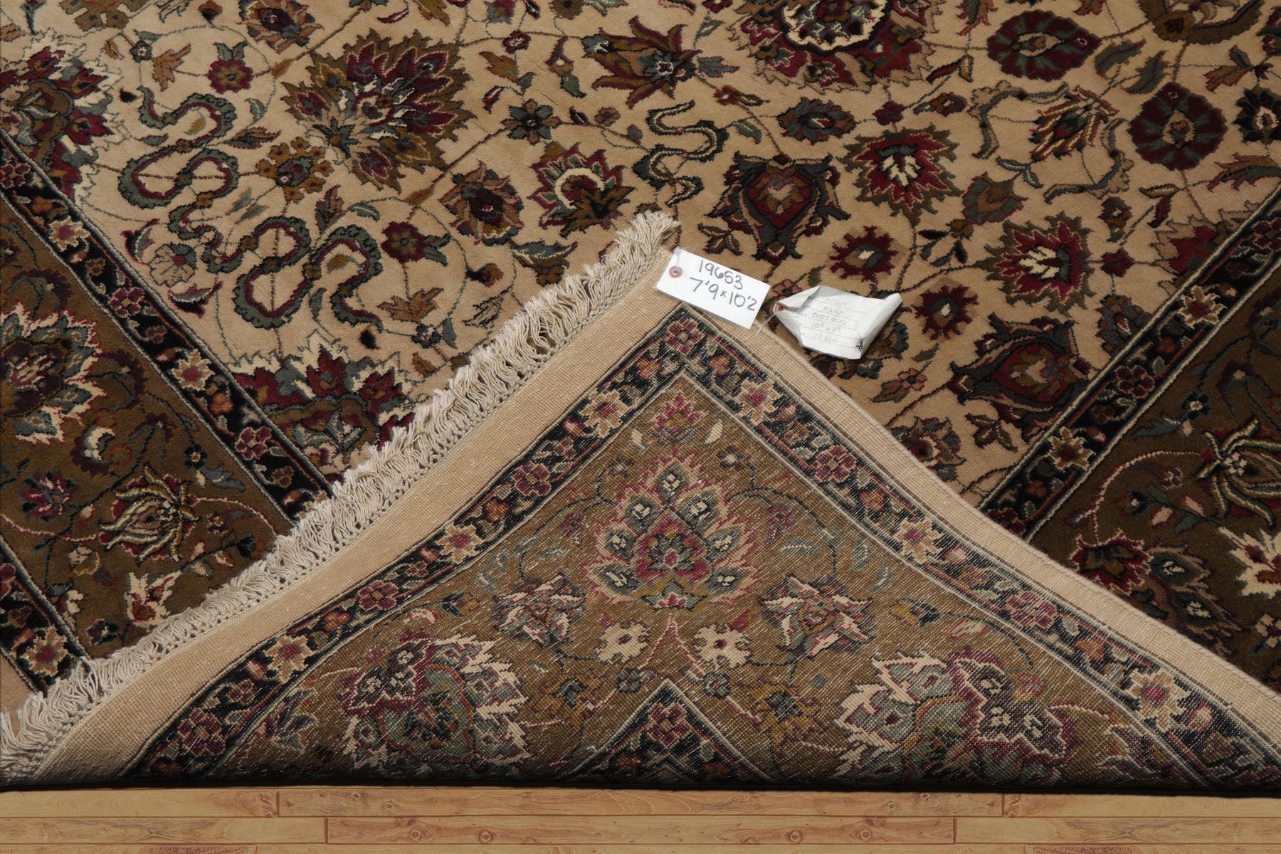 8x10 Ivory, Olive, Green Color Hand Knotted Kashan Wool Traditional Oriental Rug