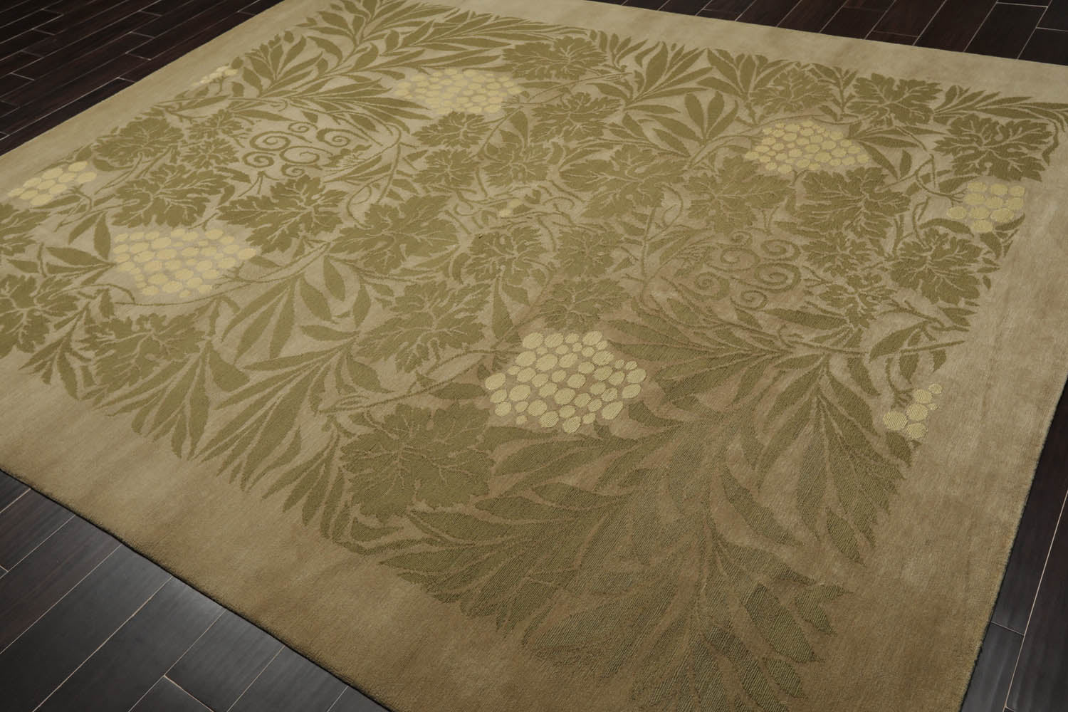 8x10 Moss, Sage, Color Hand Knotted All-Over 100% Wool Traditional Oriental Rug