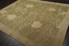 8x10 Moss, Sage, Color Hand Knotted All-Over 100% Wool Traditional Oriental Rug