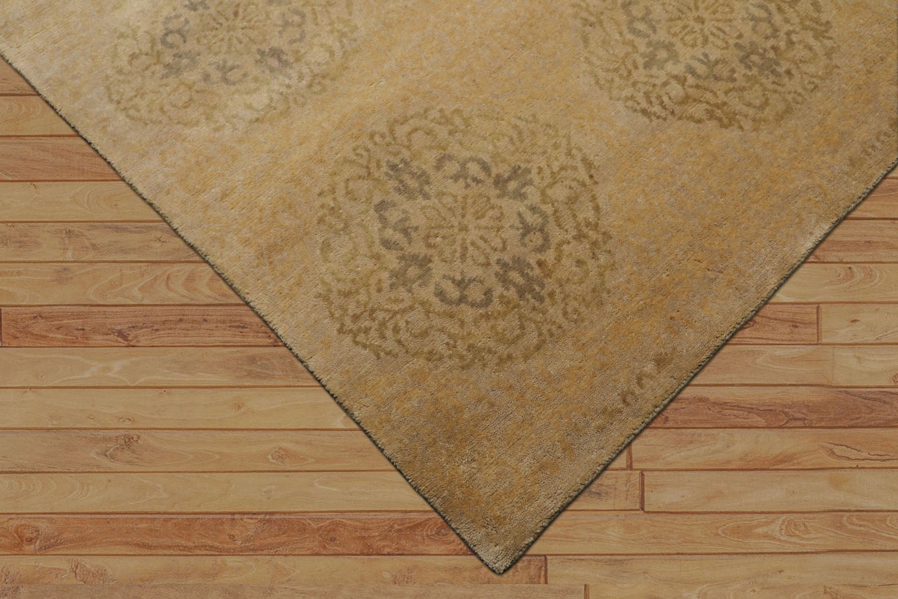8x10 Beige, Gray, Tan Color Hand Knotted Tibetan Wool Transitional Oriental Rug