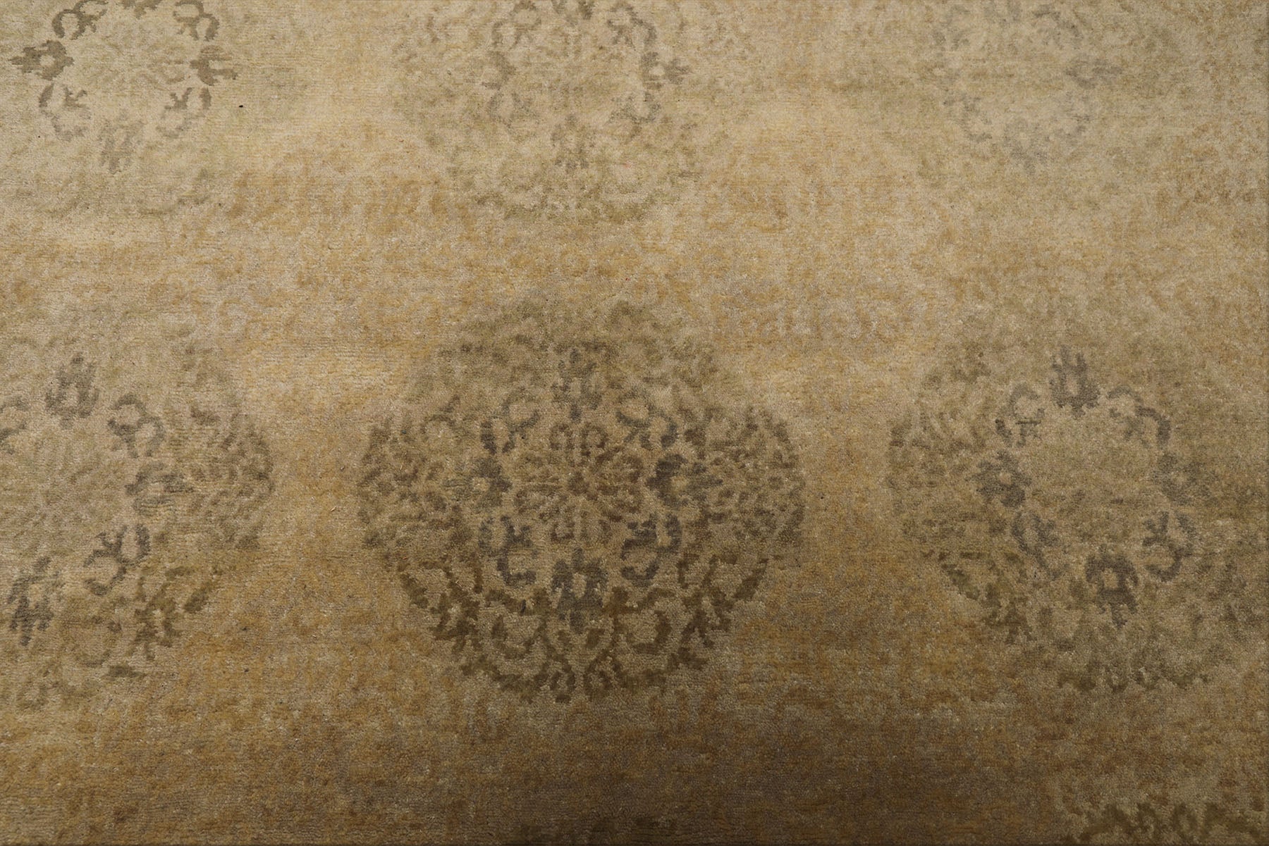 8x10 Beige, Gray, Tan Color Hand Knotted Tibetan Wool Transitional Oriental Rug