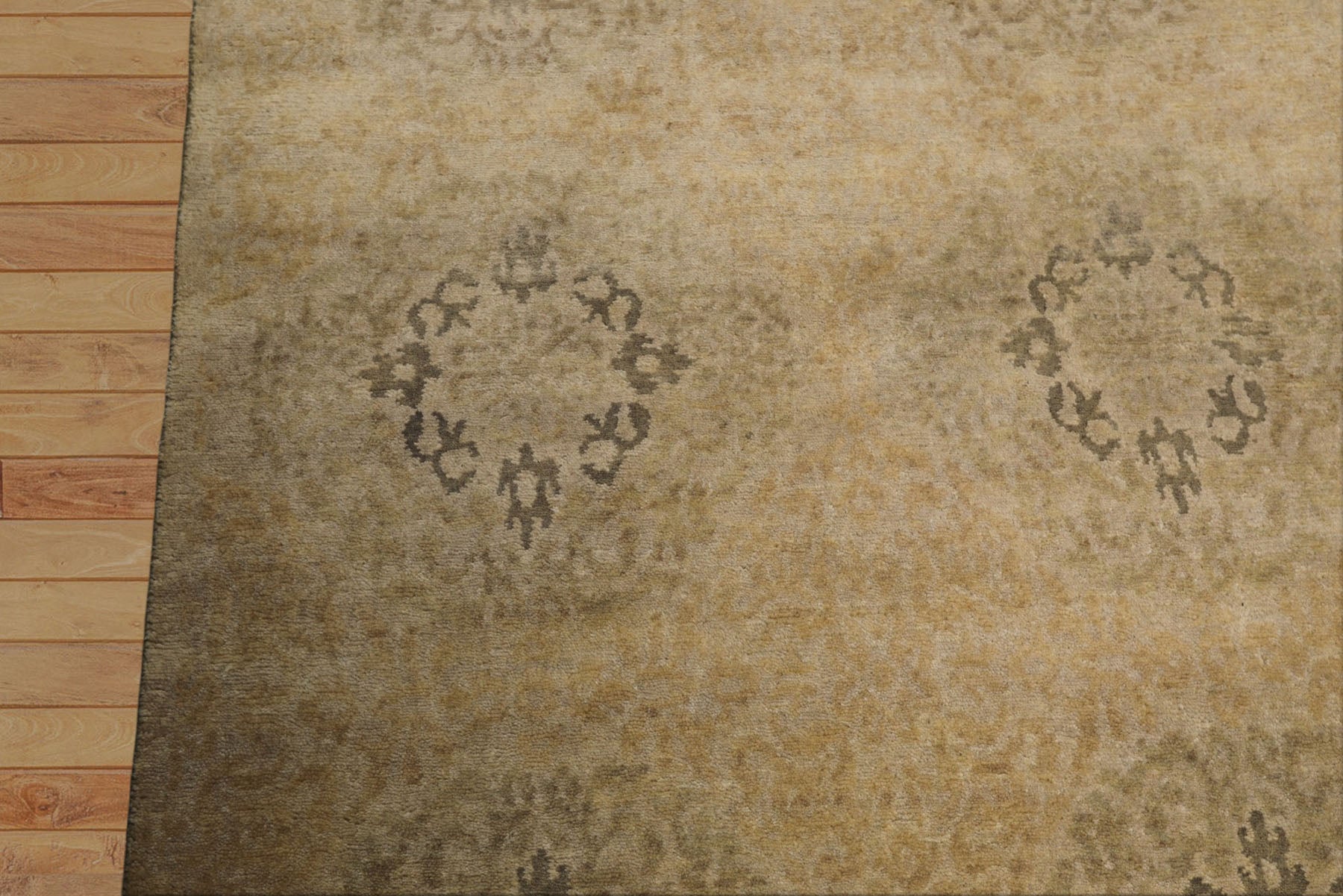8x10 Beige, Gray, Tan Color Hand Knotted Tibetan Wool Transitional Oriental Rug