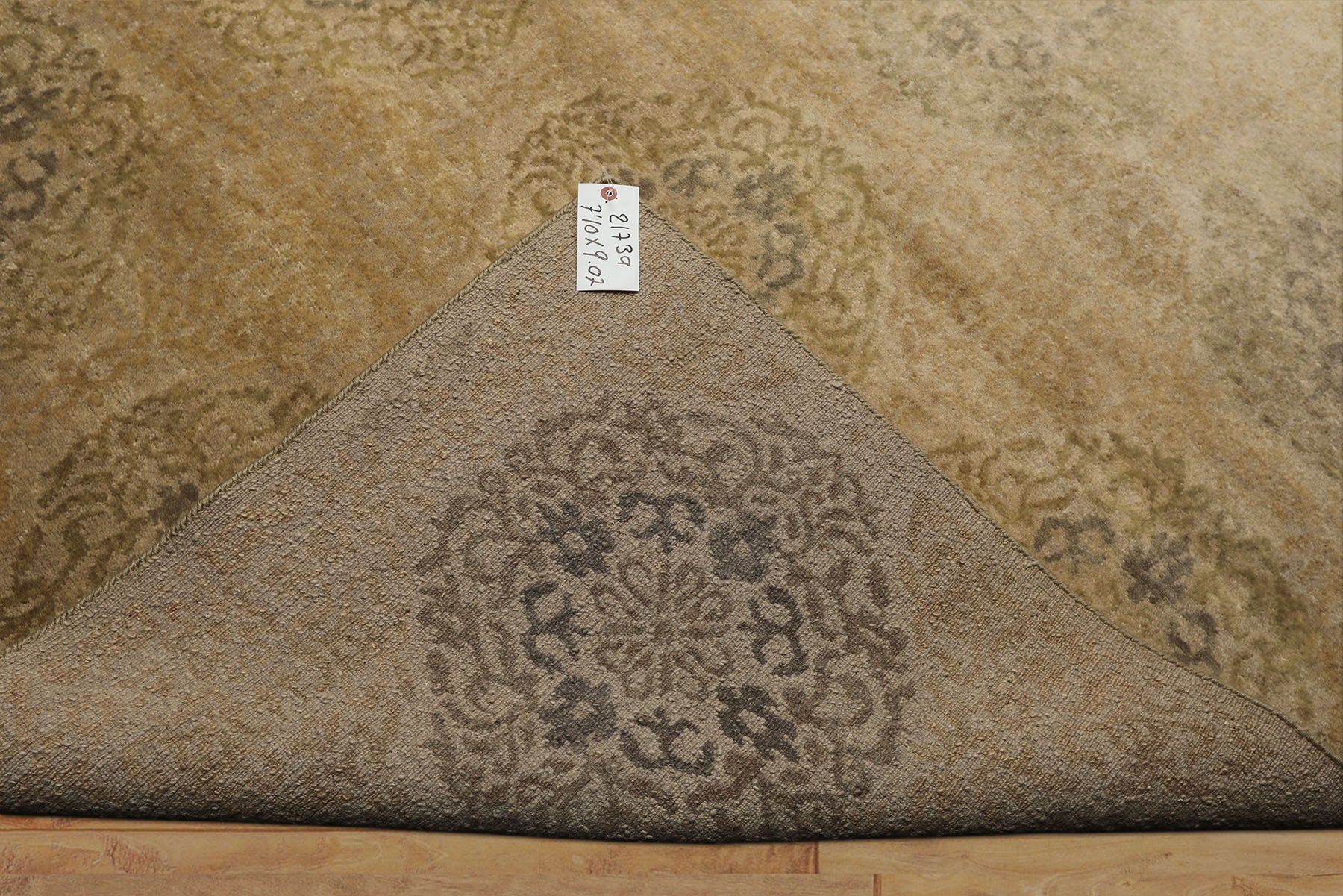 8x10 Beige, Gray, Tan Color Hand Knotted Tibetan Wool Transitional Oriental Rug