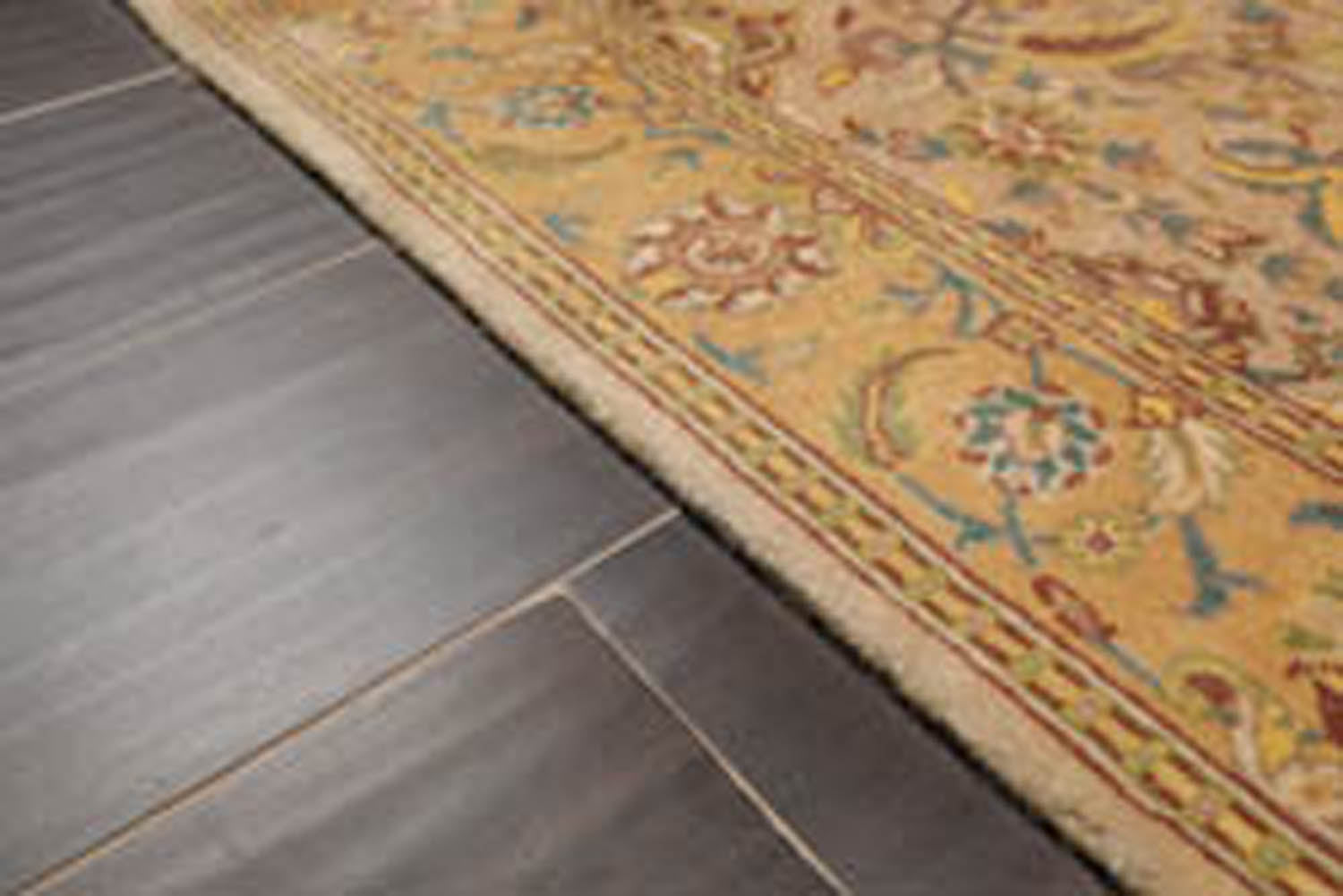 3x5 Tan, Light Gold, Blue Color Hand Knotted All-Over 100% Wool Traditional Oriental Rug