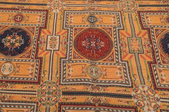 5x8 Gold, Navy, Green Color Hand Woven French Needlepoint Wool Traditional Oriental Rug