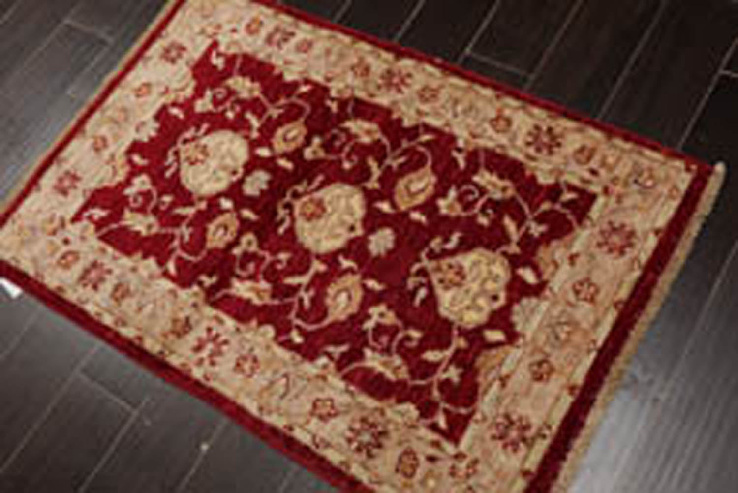 3x5 Wine, Taupe, Beige Color Hand Knotted All-Over 100% Wool Traditional Oriental Rug
