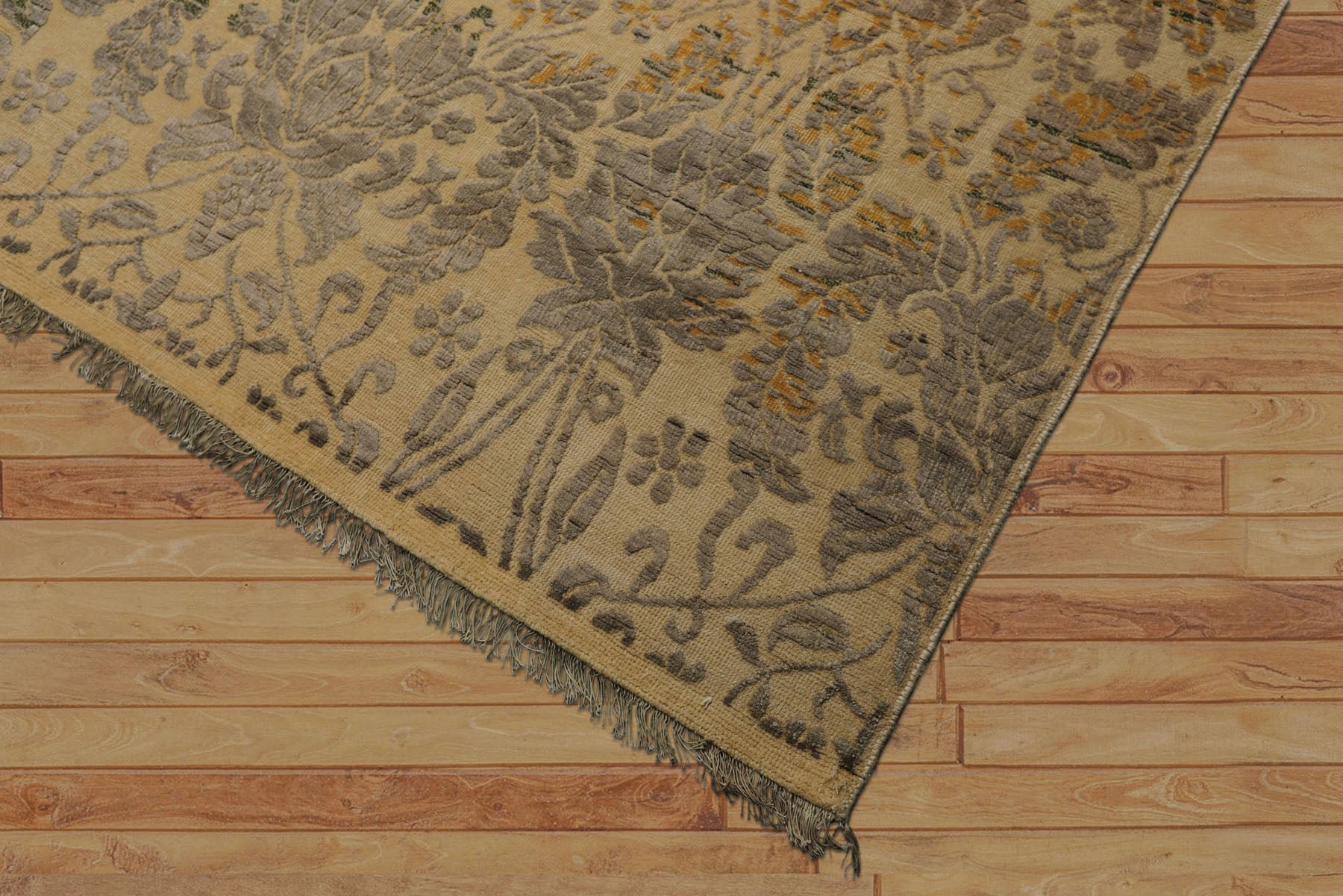 8x10 Beige, Taupe, Gray Color Hand Knotted  Wool Transitional Oriental Rug