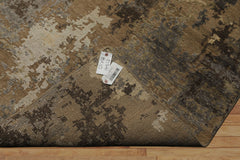 8x10 Brown, Gray, Beige Color Hand Knotted Sherpa Wool & Bamboo Silk Modern Oriental Rug