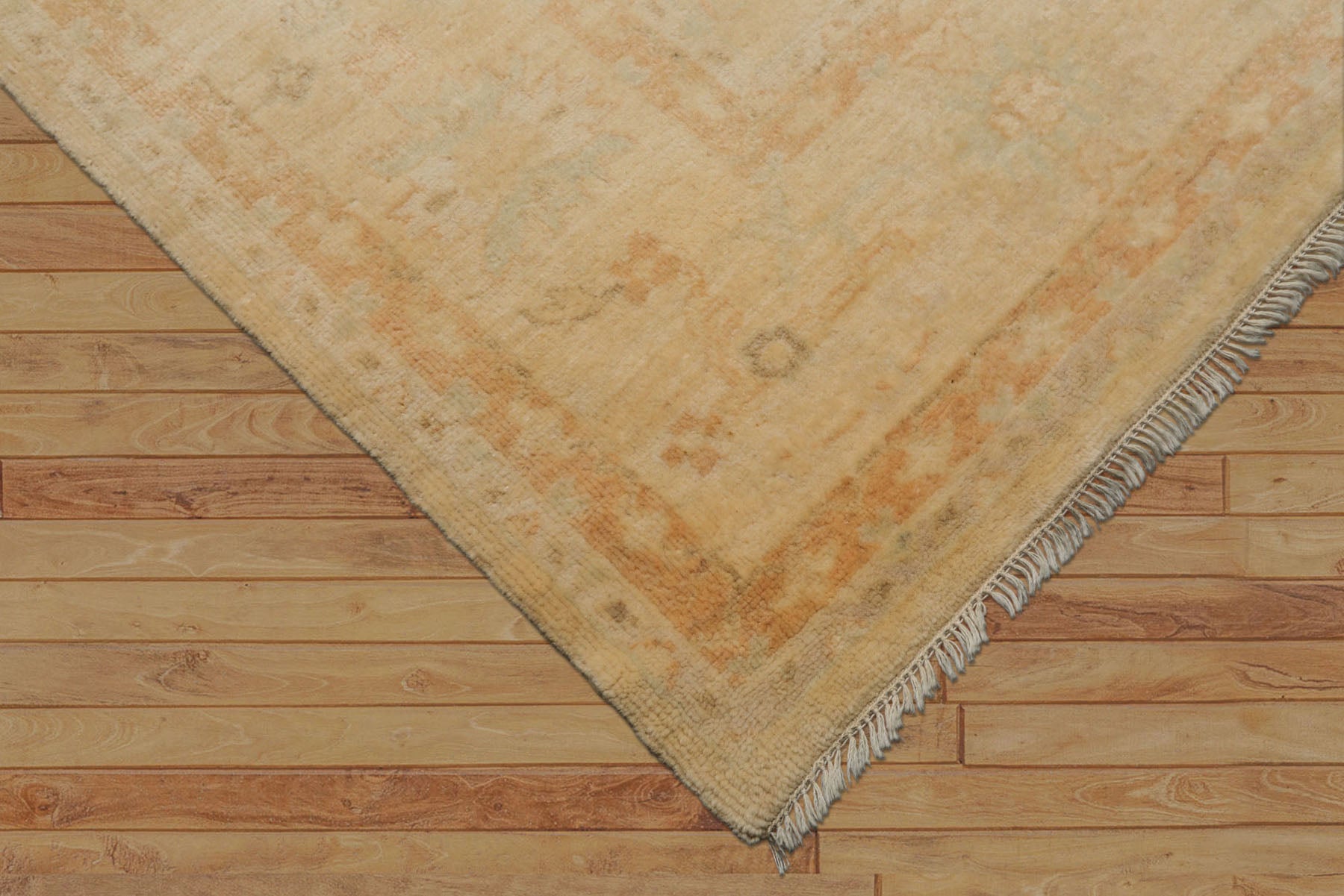 9x12 Beige, Tan, Gray Color Hand Knotted Oushak Wool Traditional Oriental Rug