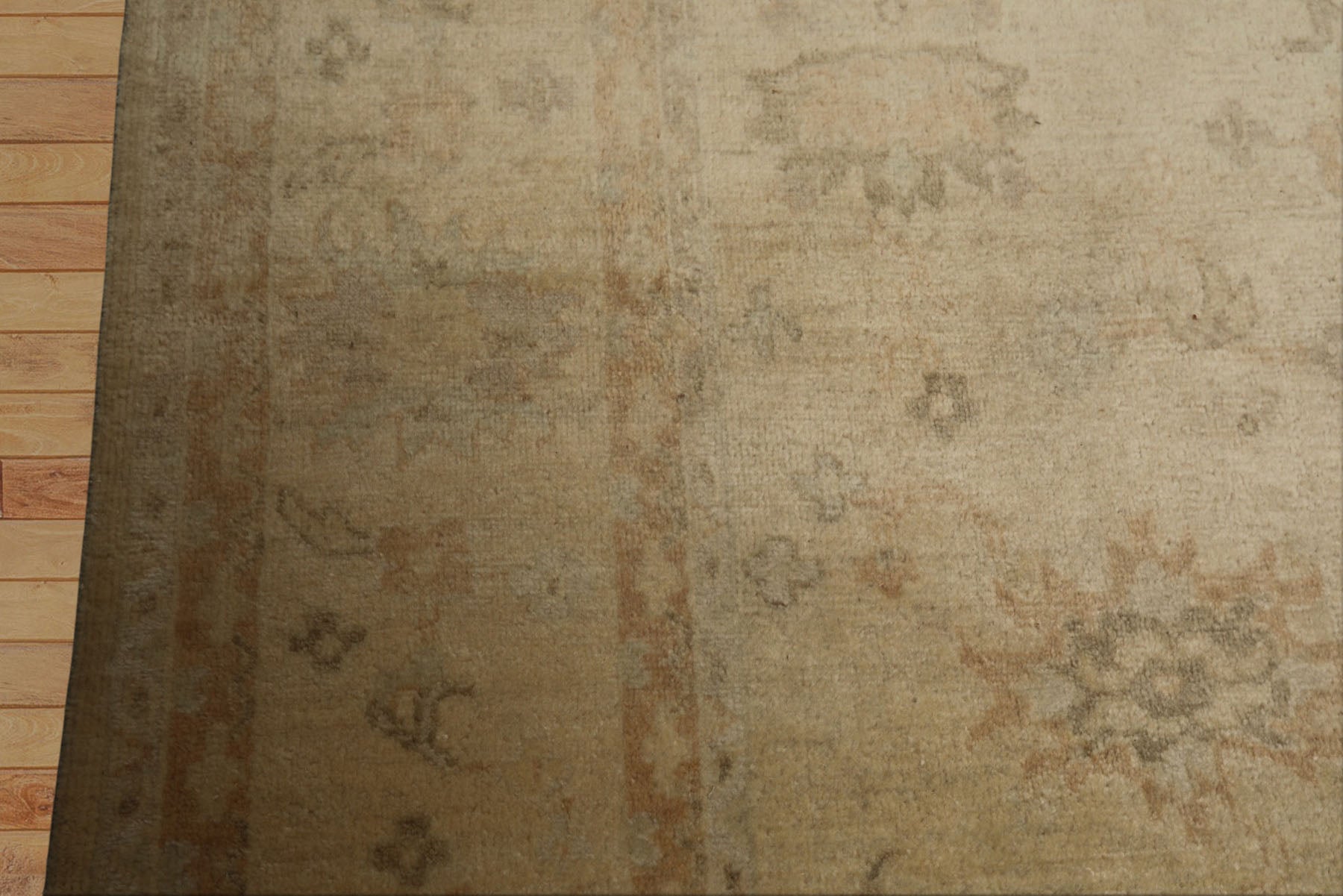 9x12 Beige, Tan, Gray Color Hand Knotted Oushak Wool Traditional Oriental Rug