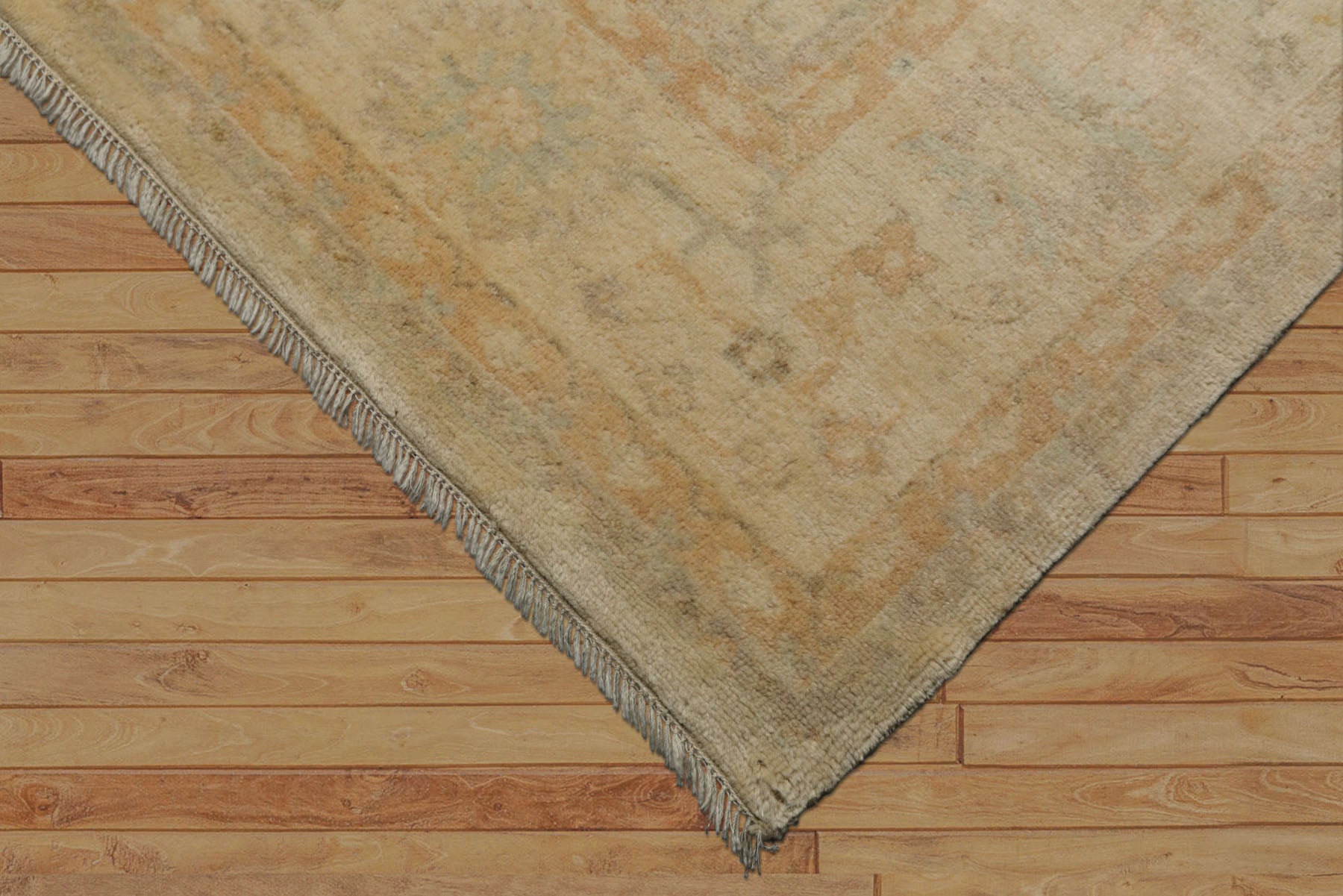 9x12 Beige, Tan, Gray Color Hand Knotted Oushak Wool Traditional Oriental Rug