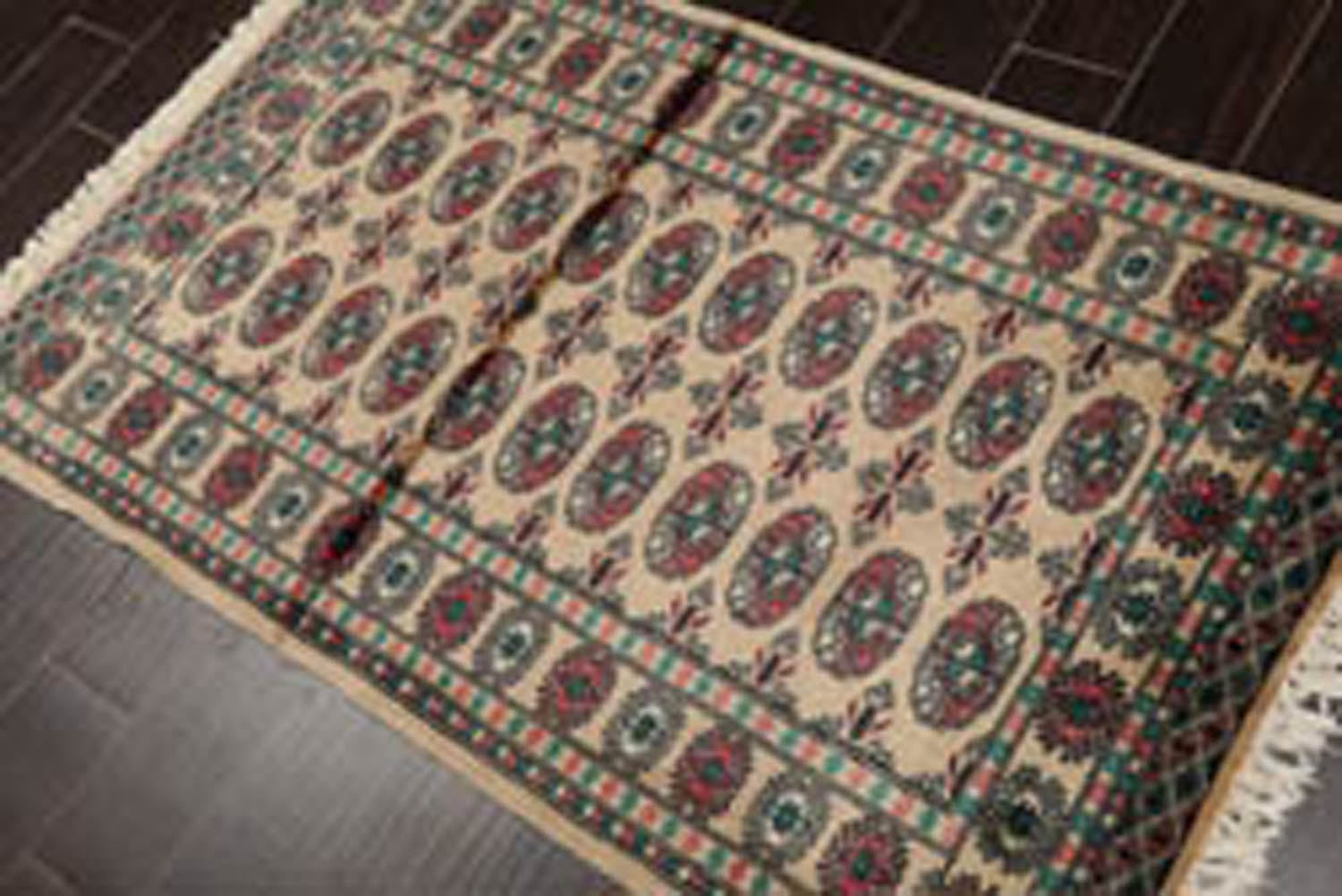 3x5 Beige, Turquoise, Rose Color Hand Knotted All-Over 100% Wool Traditional Oriental Rug