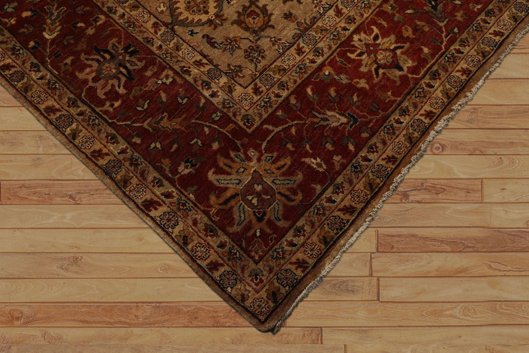 9x12 Brown, Rust, Beige Color Hand Knotted Agra Wool Traditional Oriental Rug