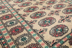 3x5 Beige, Turquoise, Rose Color Hand Knotted All-Over 100% Wool Traditional Oriental Rug