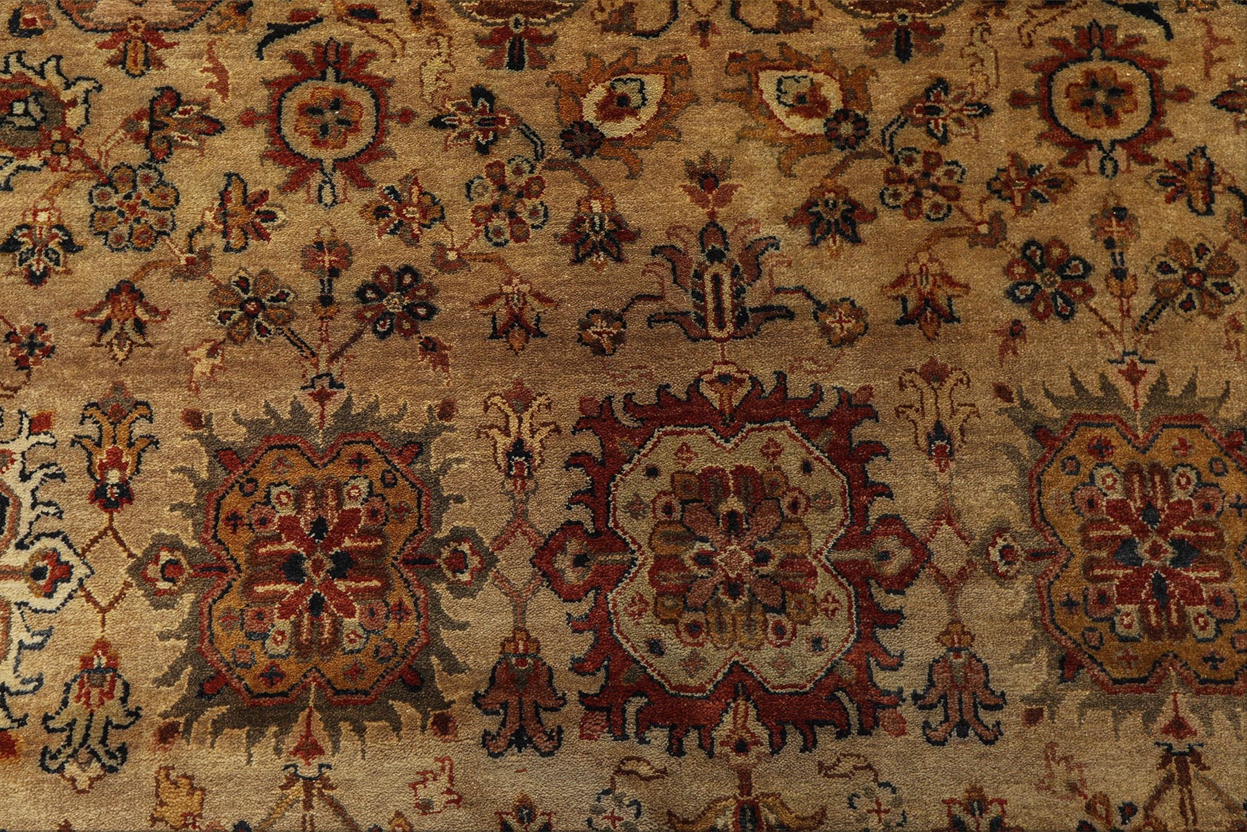 9x12 Brown, Rust, Beige Color Hand Knotted Agra Wool Traditional Oriental Rug