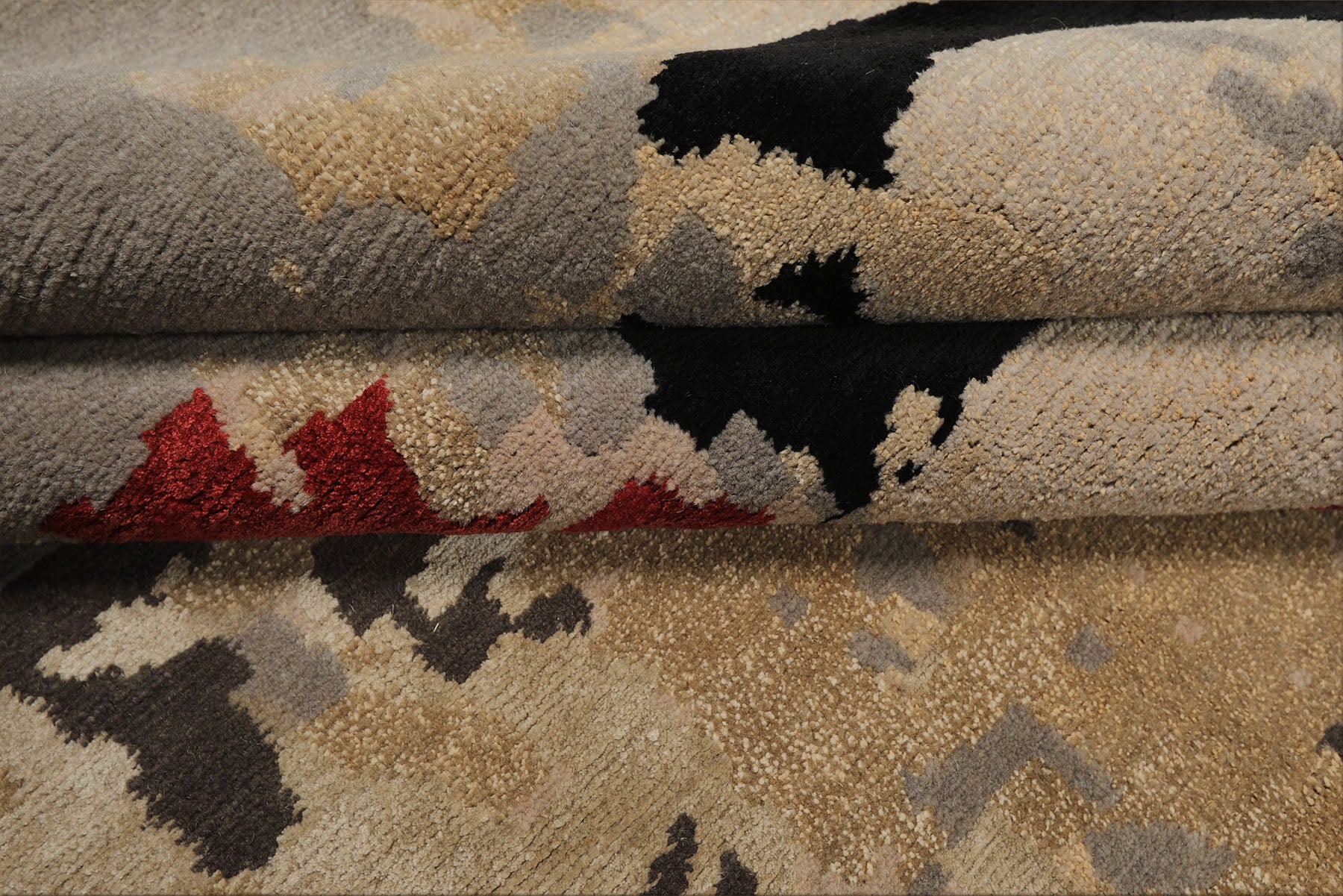 8x10 Beige, Aqua, Lime Color Hand Knotted Sherpa Wool & Bamboo Silk Modern Oriental Rug