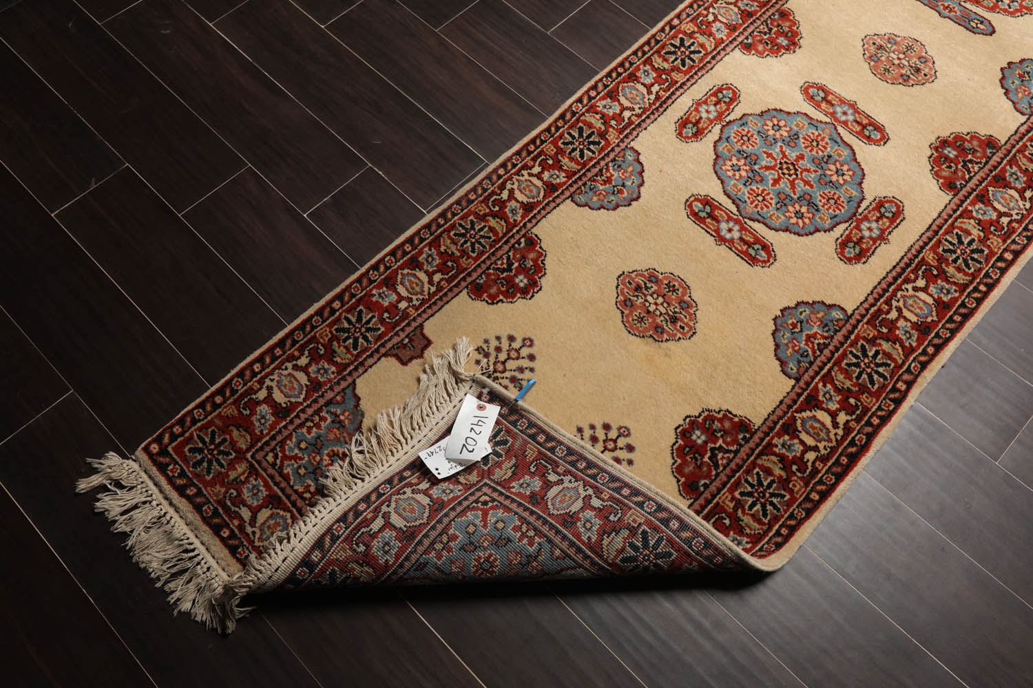 Palace Ivory, Burnt Orange, Blue Color Hand Knotted All-Over 100% Wool Traditional Oriental Rug