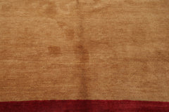 Square Gold, Red, Color Hand Knotted All-Over 100% Wool Modern Oriental Rug