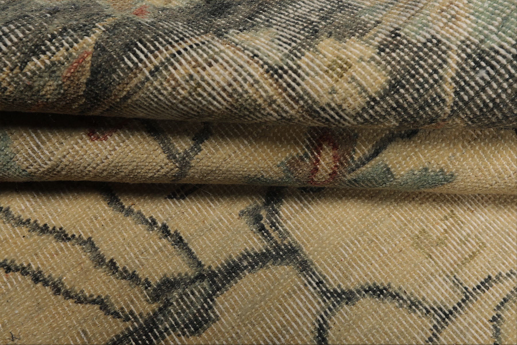 9x12 Beige, Gray, Aqua Color Hand Knotted  Wool Transitional Oriental Rug