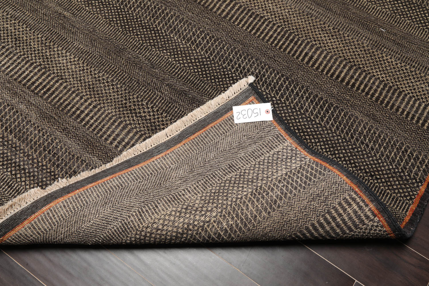 5x7 Charcoal, Olive, Orange Color Hand Knotted All-Over 100% Wool Traditional Oriental Rug