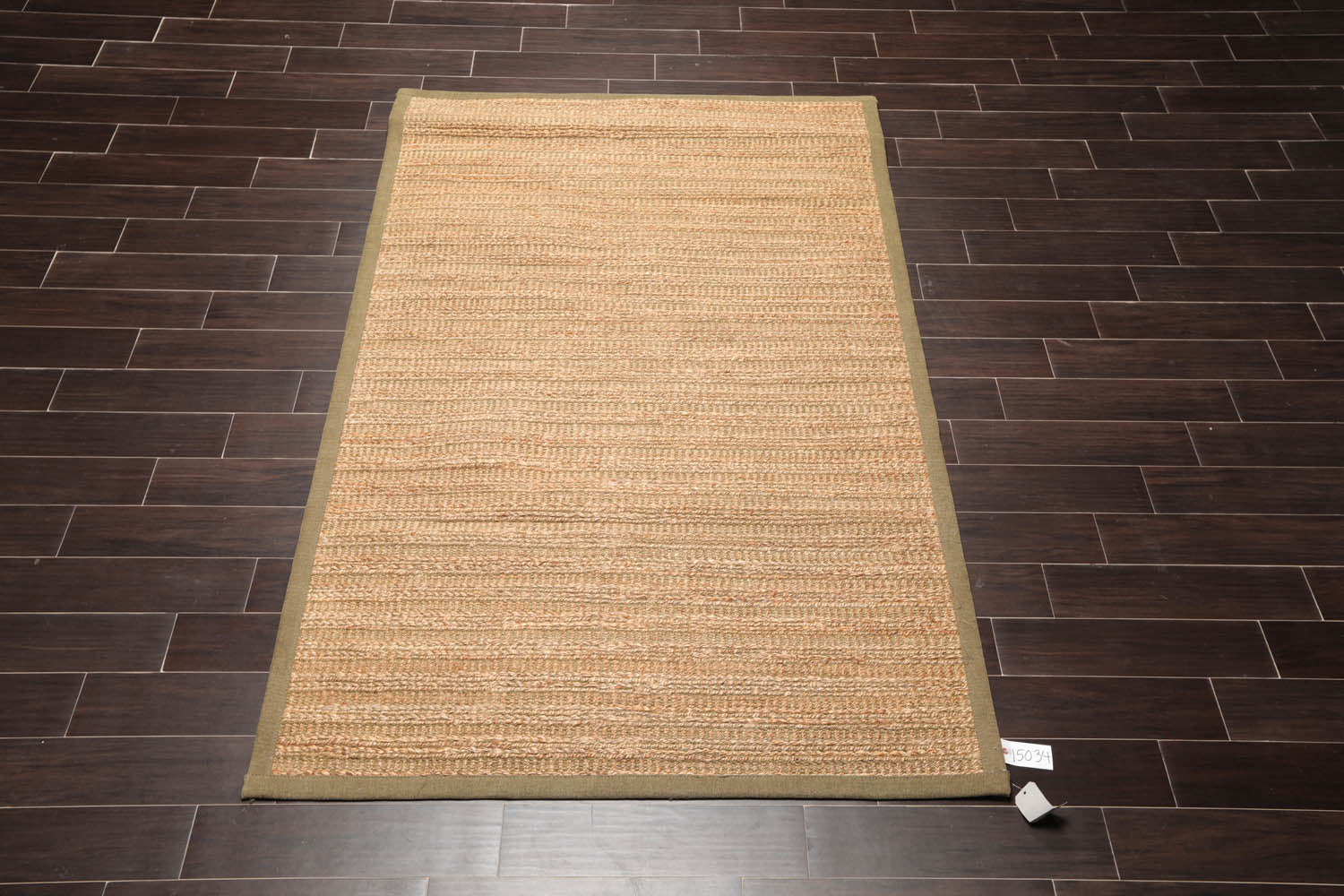 5x8 Tan, Green, Color Hand Knotted All-Over Jute & Rayon||Jute Traditional Oriental Rug