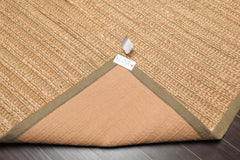 5x8 Tan, Green, Color Hand Knotted All-Over Jute & Rayon||Jute Traditional Oriental Rug