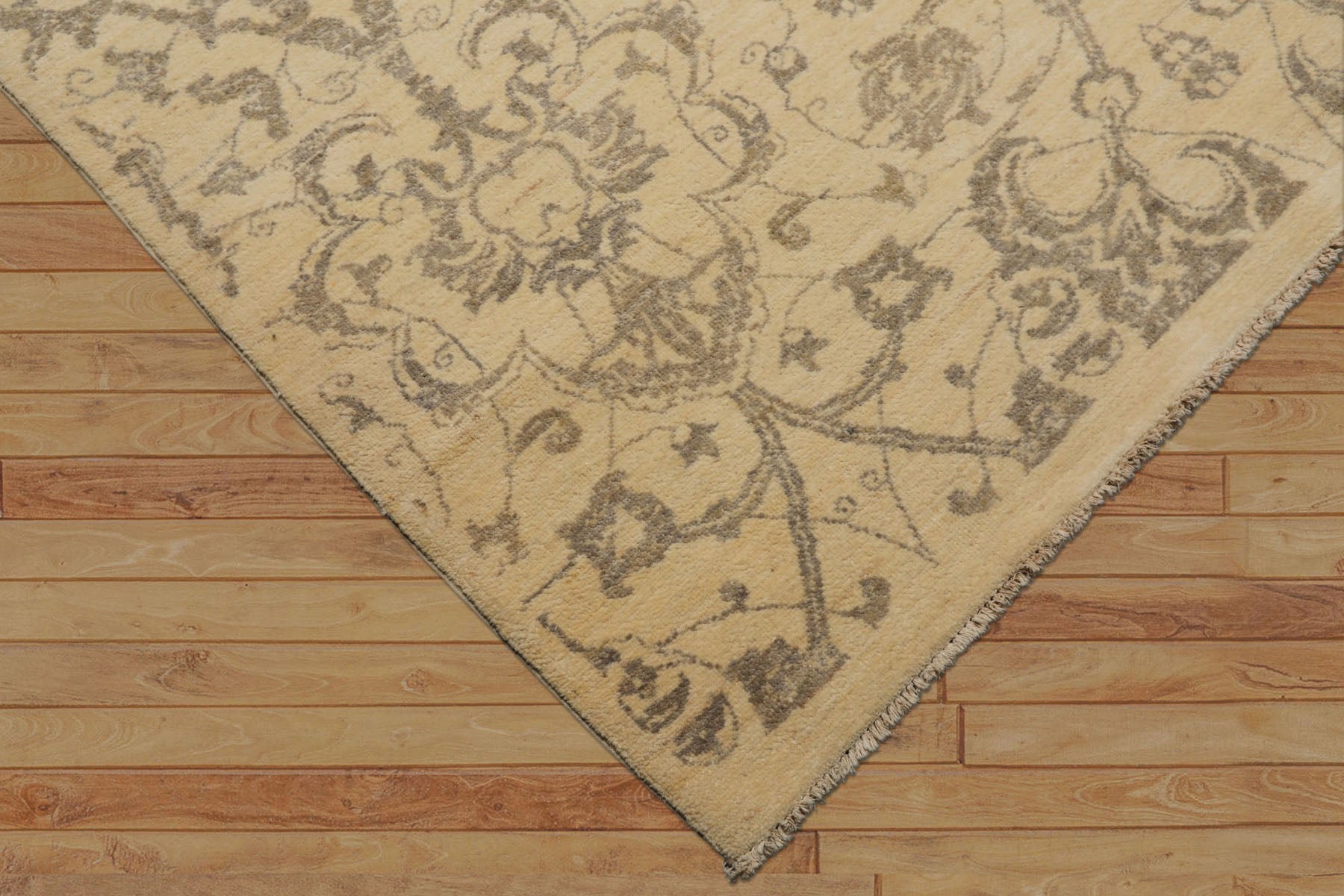 9x12 Beige, Brown, Color Hand Knotted Peshawar Wool Transitional Oriental Rug
