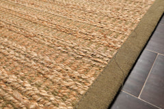 5x8 Tan, Green, Color Hand Knotted All-Over Jute & Rayon||Jute Traditional Oriental Rug