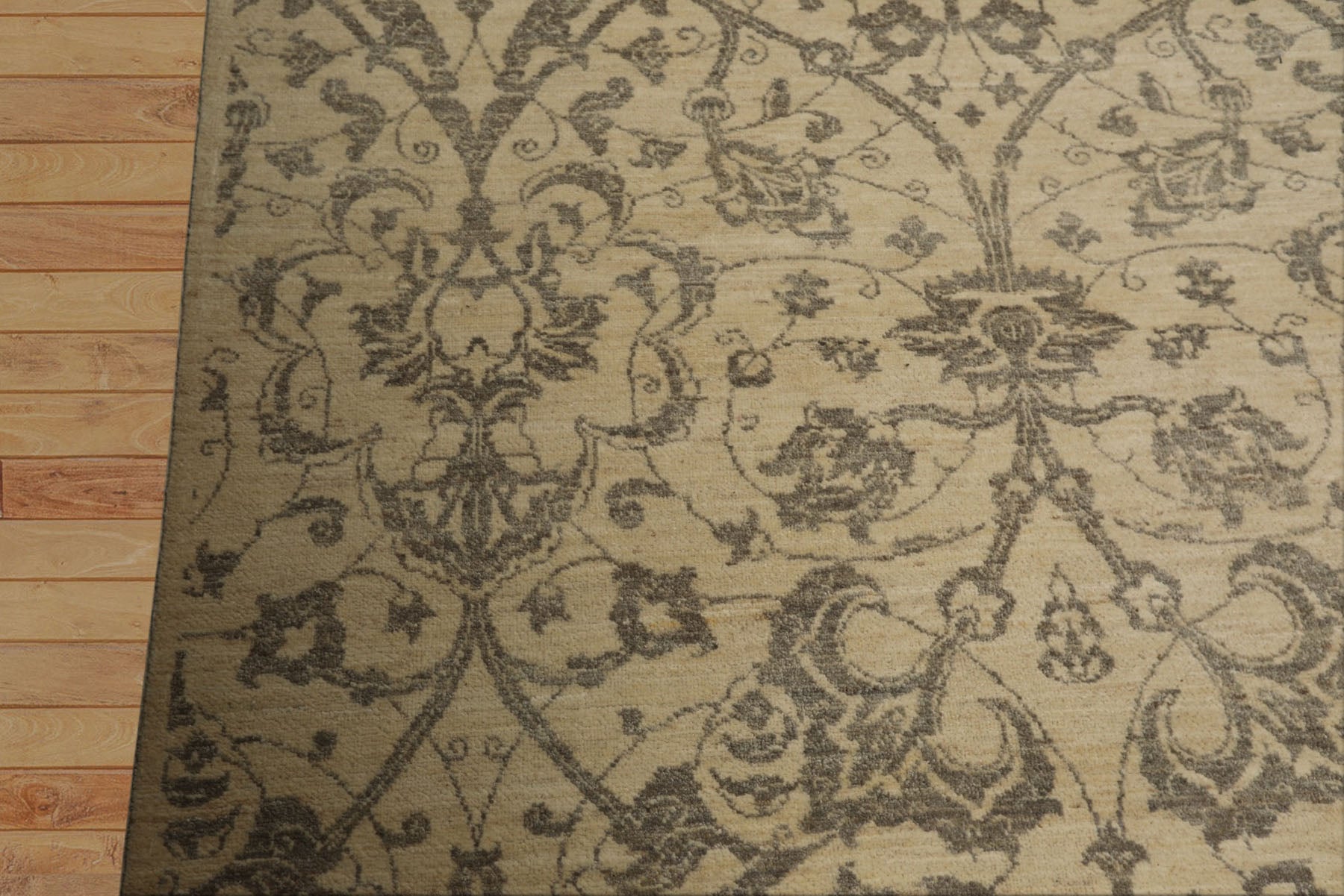 9x12 Beige, Brown, Color Hand Knotted Peshawar Wool Transitional Oriental Rug