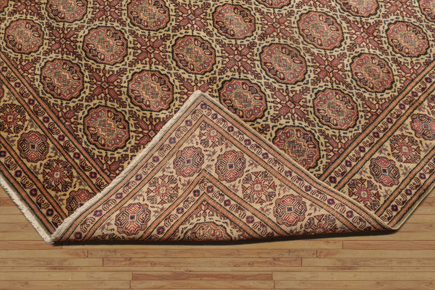 6x9 Beige, Rust, Chocolate Color Hand Knotted All-Over 100% Wool Traditional-Persian/Oriental Oriental Rug