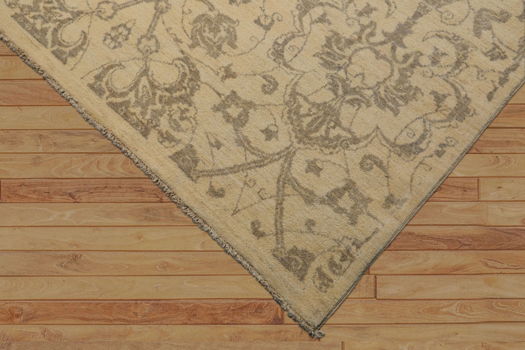 9x12 Beige, Brown, Color Hand Knotted Peshawar Wool Transitional Oriental Rug