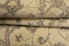 9x12 Beige, Brown, Color Hand Knotted Peshawar Wool Transitional Oriental Rug