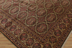 6x9 Beige, Rust, Chocolate Color Hand Knotted All-Over 100% Wool Traditional-Persian/Oriental Oriental Rug