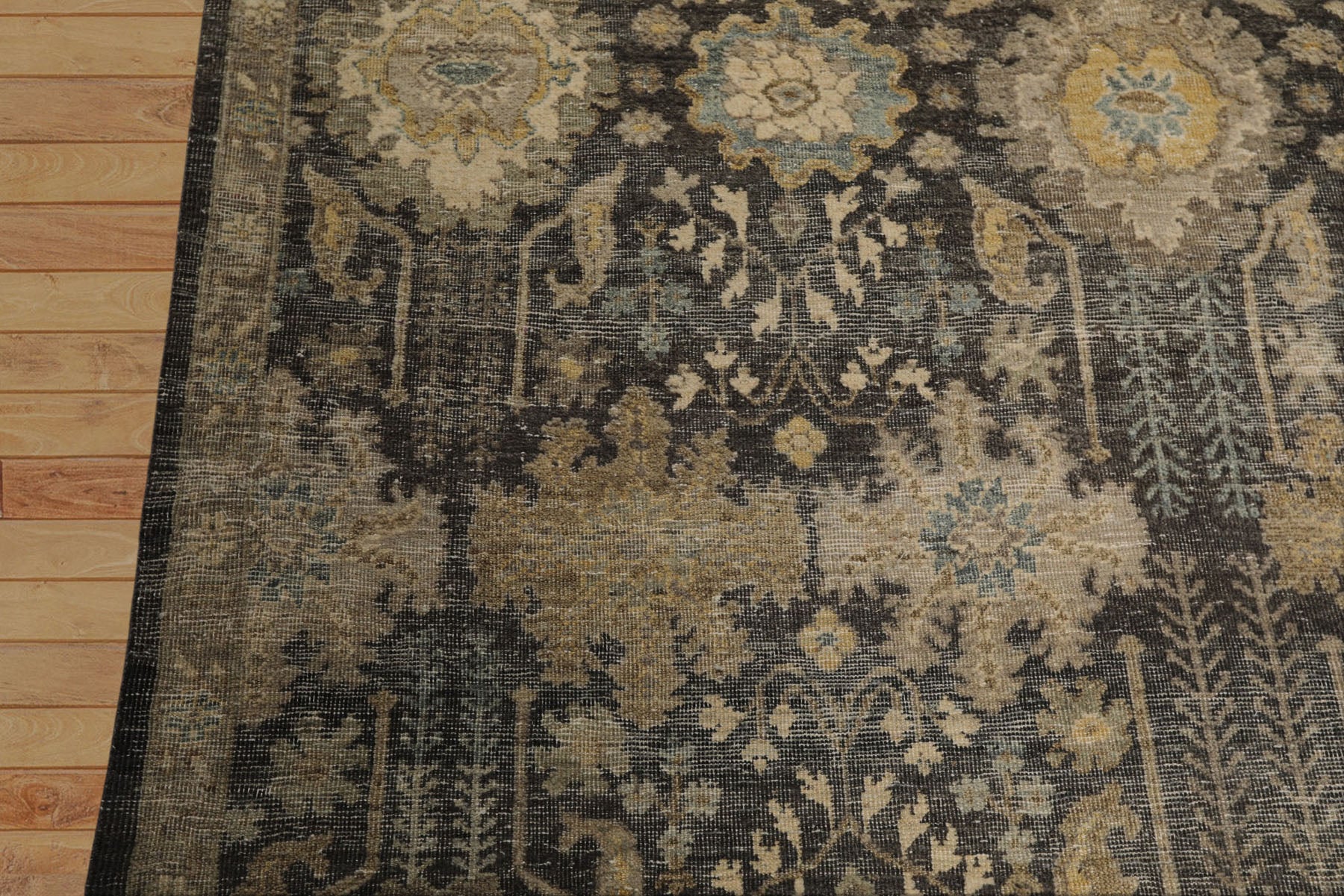 9x12 Gray, Beige, Tan Color Hand Knotted  Wool Transitional Oriental Rug