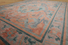 9x12 Aqua, Peach, Blue Color Hand Knotted Tibetan Wool Modern & Contemporary Oriental Rug