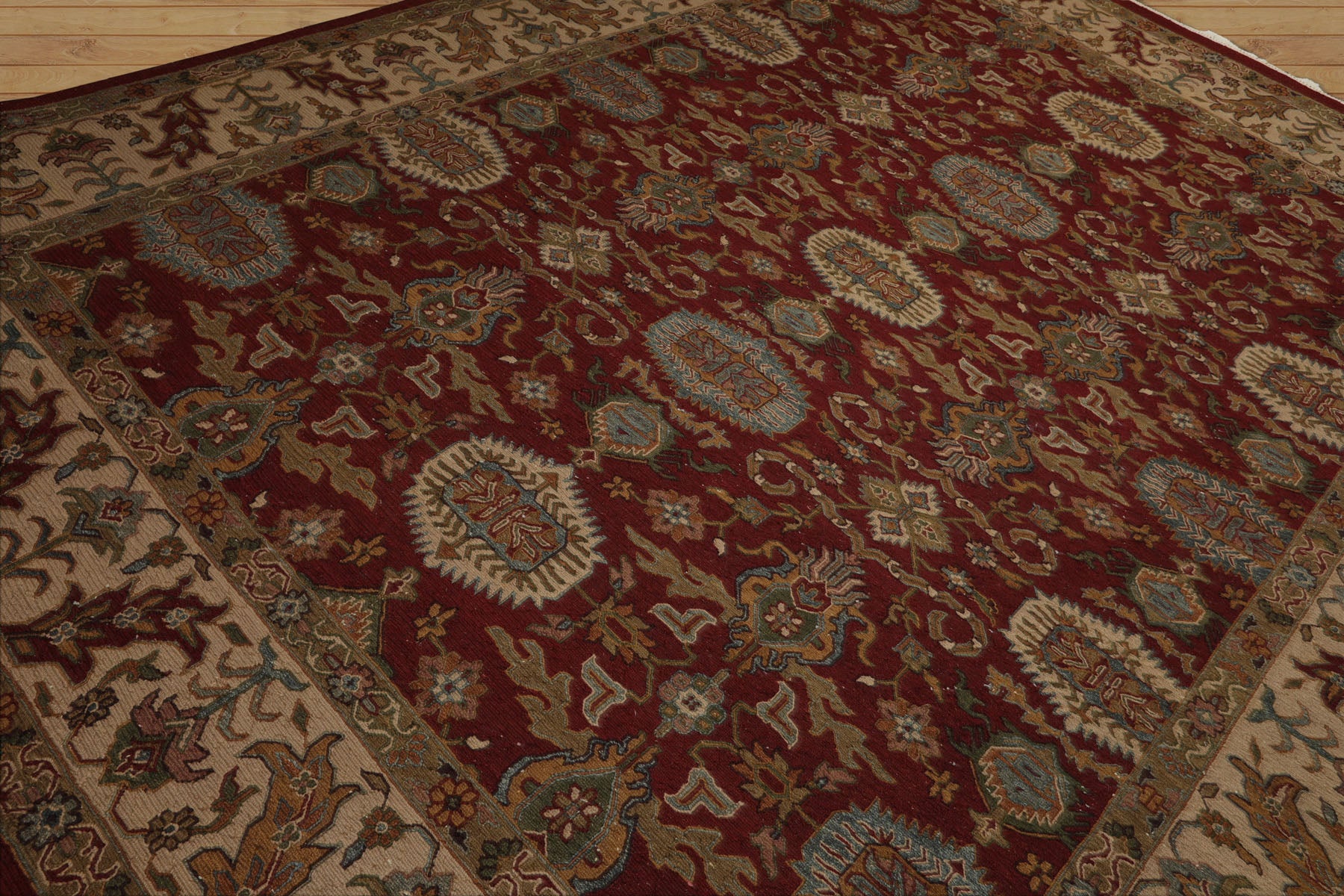 9x12 Rust, Beige, Sage Color Hand Knotted Soumak Flatweave Wool Traditional Oriental Rug