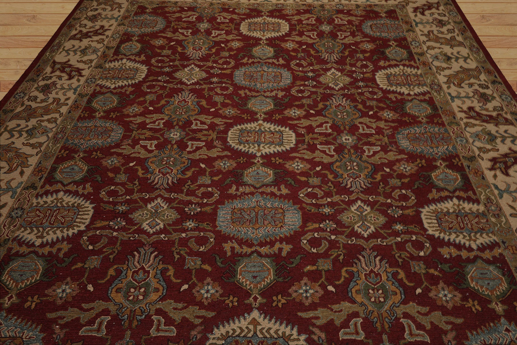 9x12 Rust, Beige, Sage Color Hand Knotted Soumak Flatweave Wool Traditional Oriental Rug